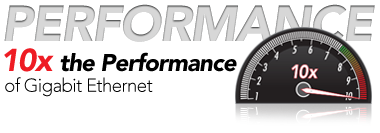 10x the Performance of Gigabit Ethernet Icon