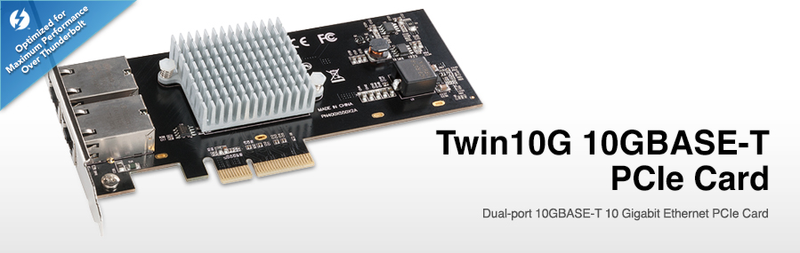 Twin10G 10GBASE-T PCIe Card: Dual-port 10GBASE-T Gigabit Ethernet PCIe Card